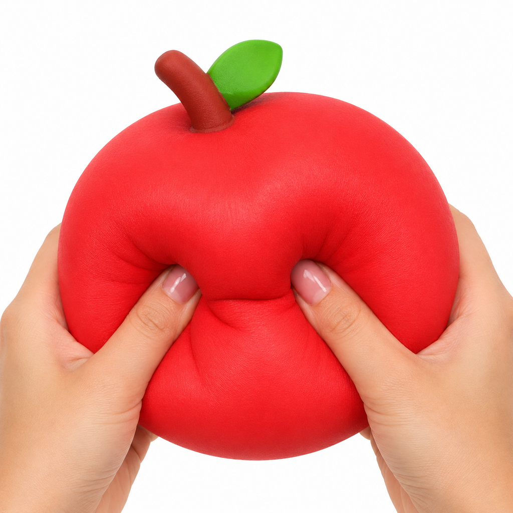 SmushMart Red Apple Jumbo Scented Squishy – 6” Slow Rising Soft Foam Sensory Toy