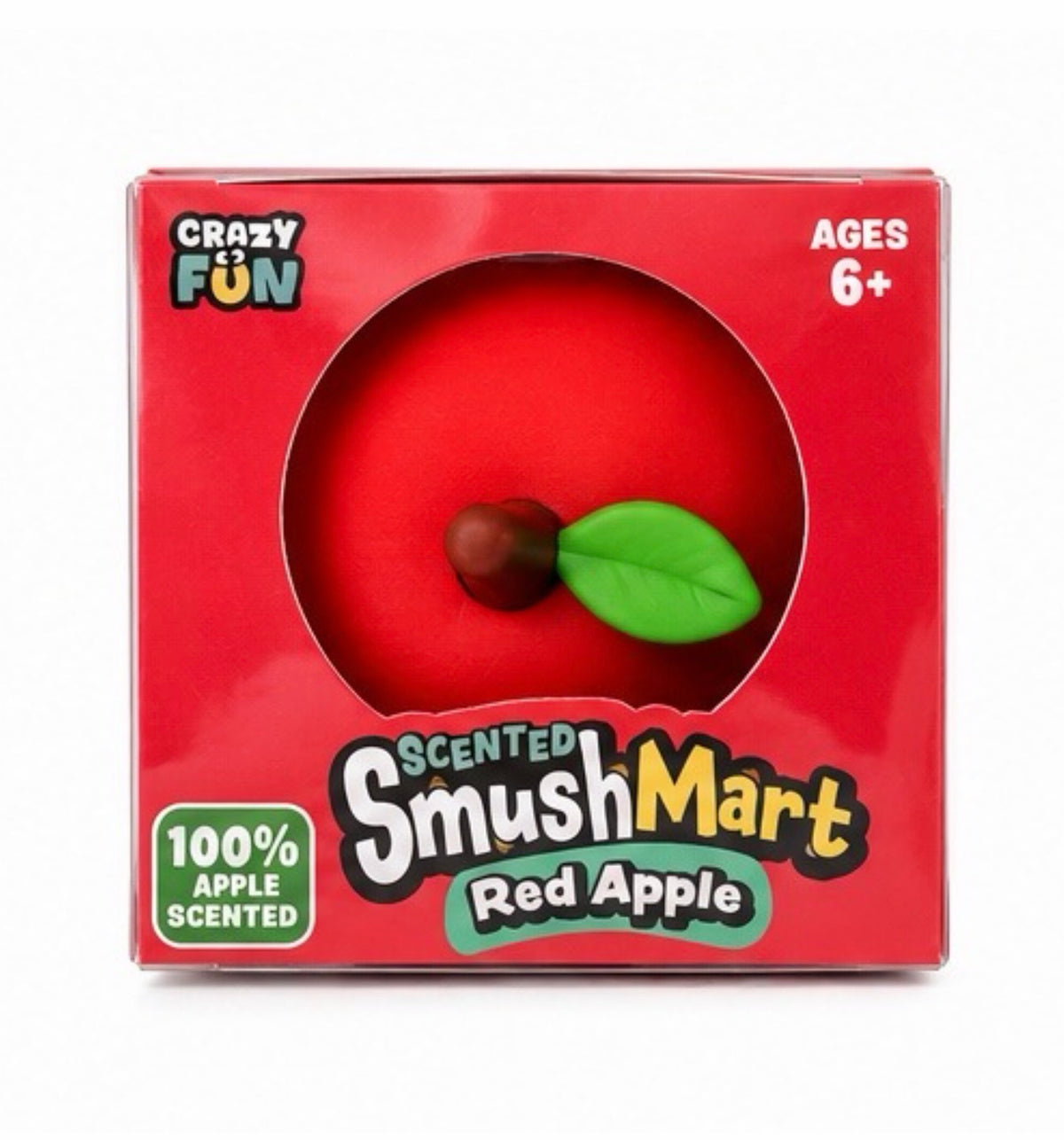 SmushMart Red Apple Jumbo Scented Squishy – 6” Slow Rising Soft Foam Sensory Toy