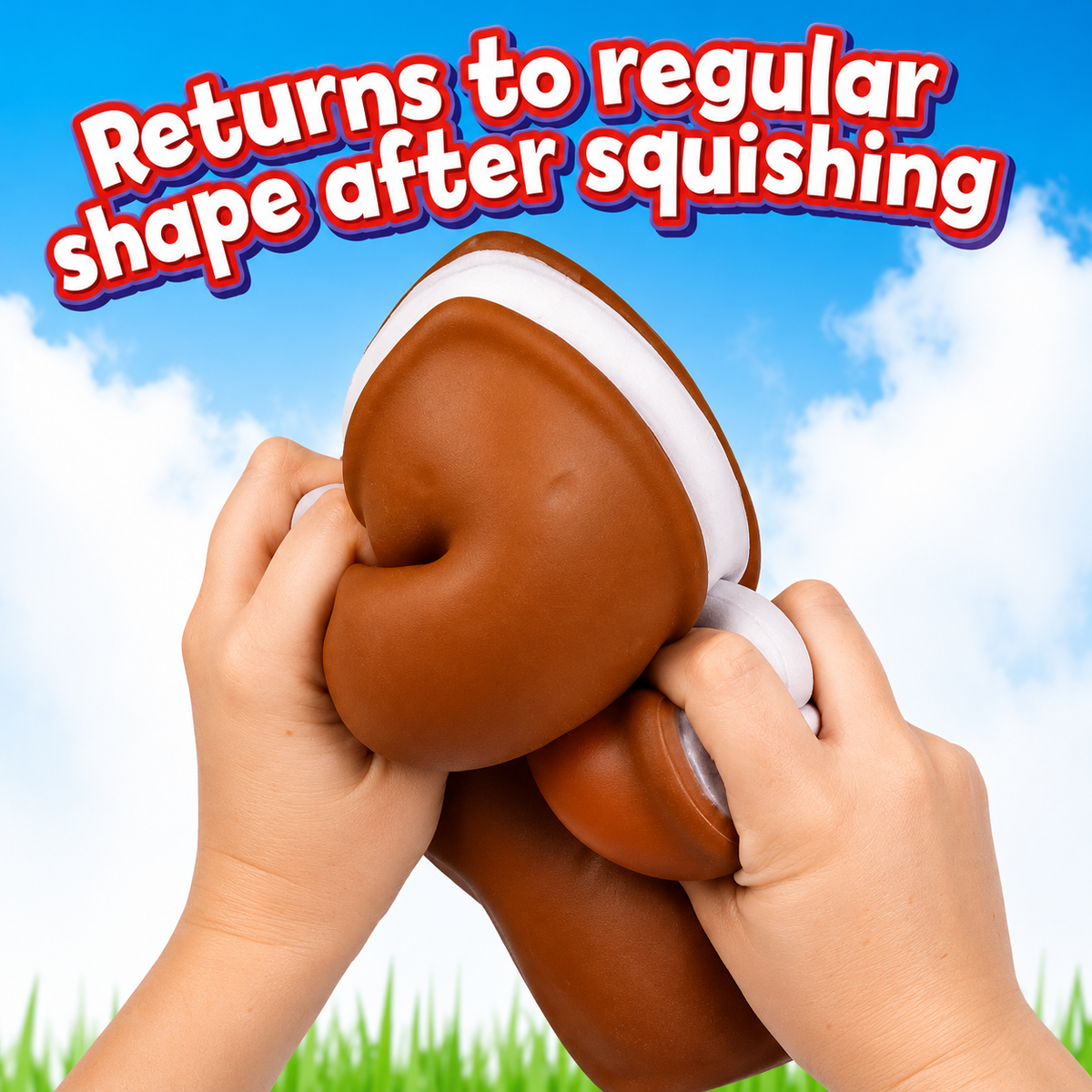Sunny Days Jumbo Ice Cream Sandwich Squishy – Stretch & Squeeze Sensory Toy