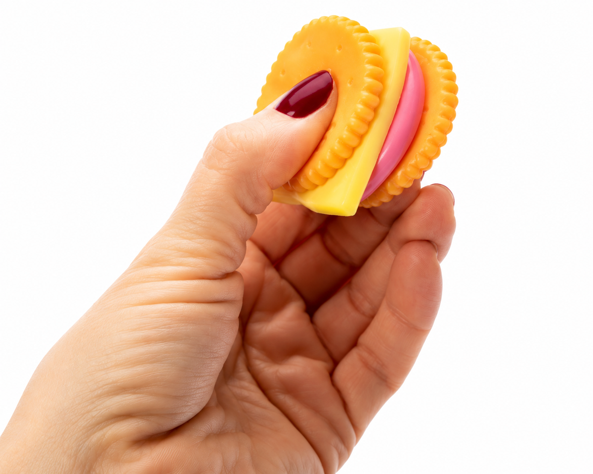 Crazy Fun Squishy Stack Flingers – Ham & Cheese Sensory Food Toy Set