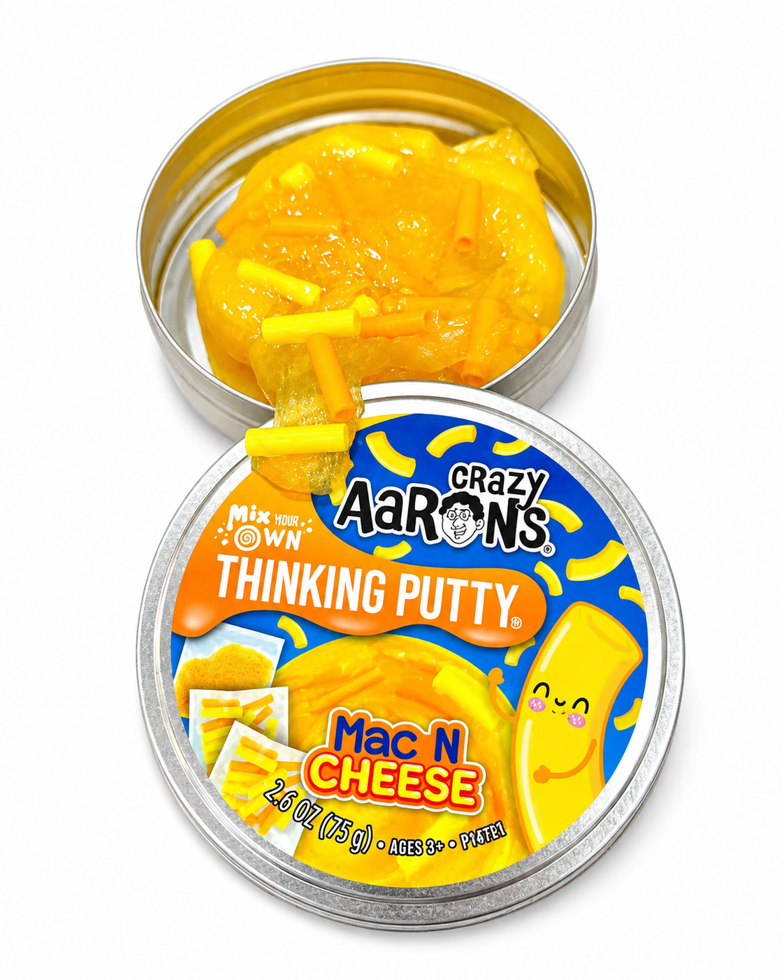 Crazy Aaron’s Mac N Cheese Thinking Putty Mix Your Own Kit 2.6 oz – Putty & Mix-Ins