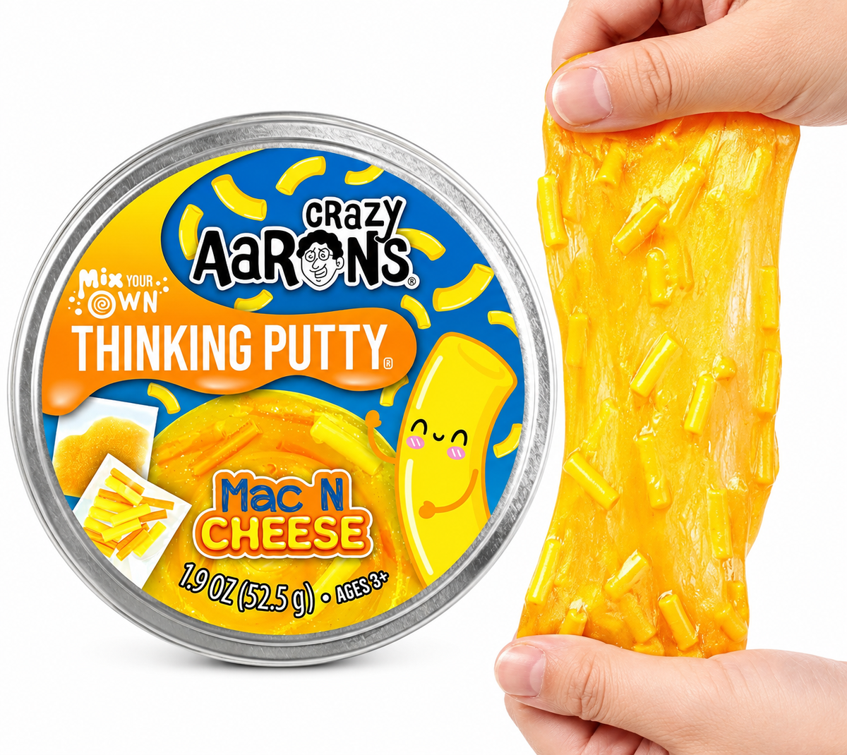 Crazy Aaron’s Mac N Cheese Thinking Putty Mix Your Own Kit 2.6 oz – Putty & Mix-Ins