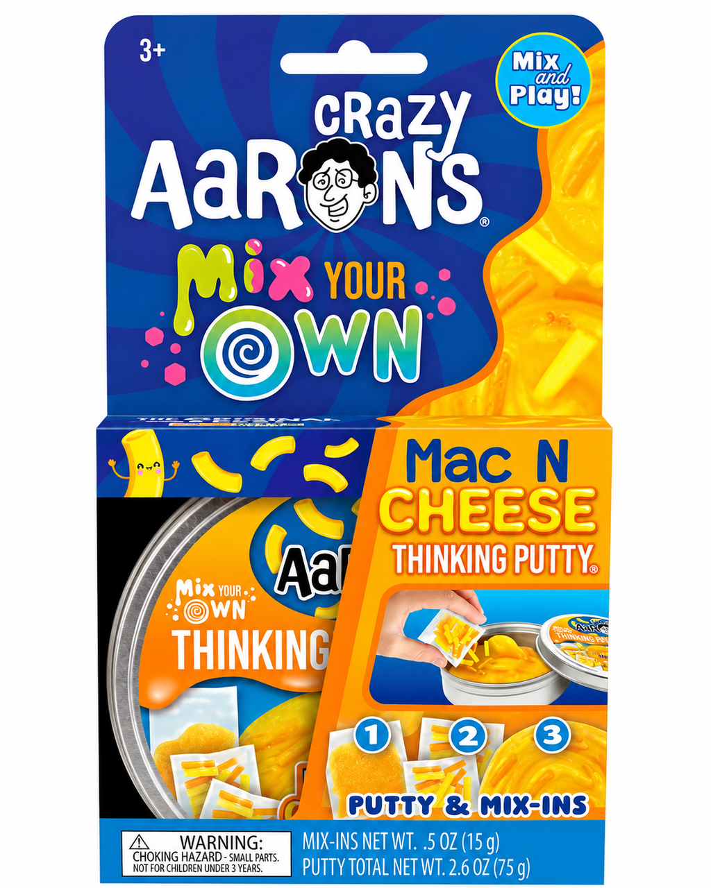 Crazy Aaron’s Mac N Cheese Thinking Putty Mix Your Own Kit 2.6 oz – Putty & Mix-Ins